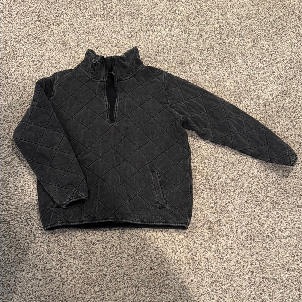 Black Quilted Pullover Jacket - image 1